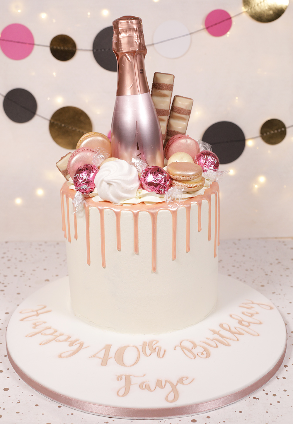 Rose Gold 40th Birthday Cake Cakey Goodness