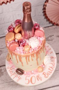 Luxe Rose Gold Drip Cake - Cakey Goodness