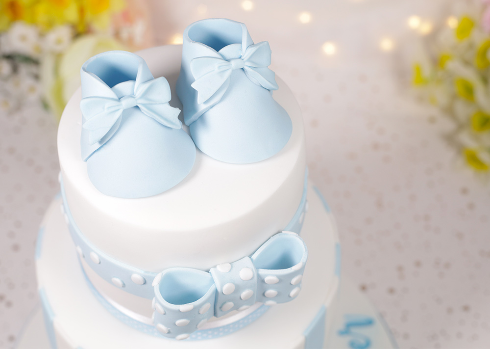 Baby Shower Cake / Gender reveal Cake -2 Sugar Babies & Bow – Pao's cakes