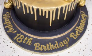 Black & Gold Drip Cake - Cakey Goodness