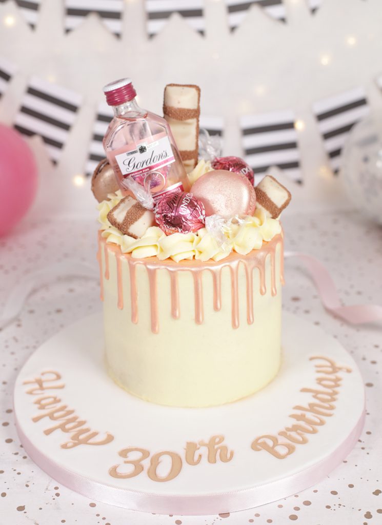 Rose Gold Chocolate Drip Cake - Cakey Goodness