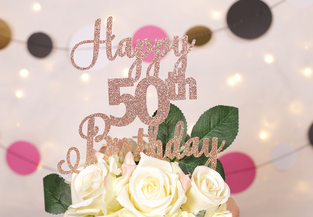 50th birthday cake roses