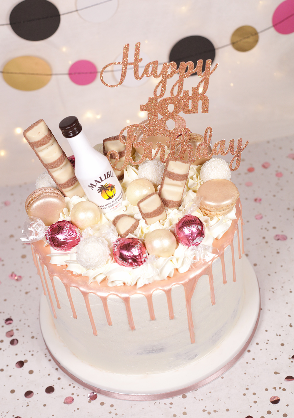 18th Birthday Chocolate Drip Cake | Chocolate drip cake, Cake, Hippo cake