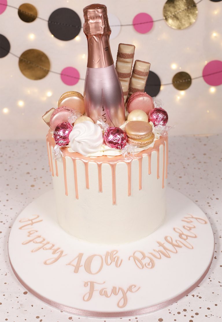 Rose Gold 40th Birthday Cake - Cakey Goodness