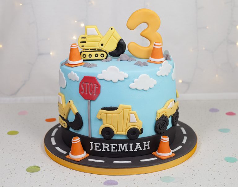 Construction themed 3rd Birthday cake - Cakey Goodness